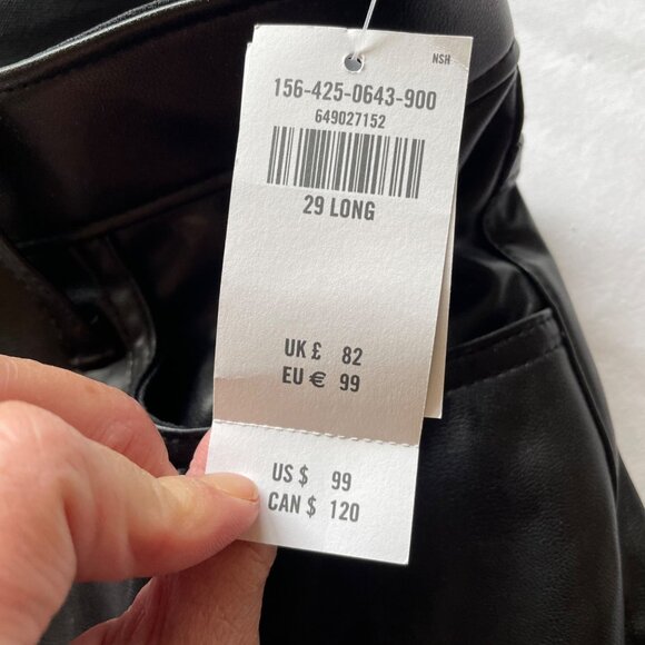 NEW Women’s / Teen’s Abercrombie & Fitch Black Faux Leather Pants size 29 Long - Picture 6 of 11